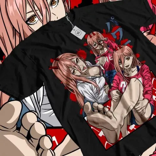 POWER T-Shirt Chainsaw Man Makima Denji Anime Manga Waifu Sweater Gift Shirt Hoodie, Sweatshirt | InkThreadWorks.com