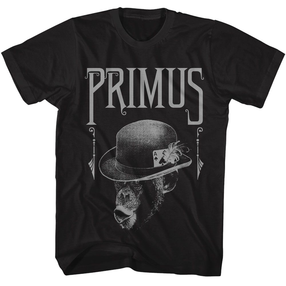 Primus - Monkey - American Classics - Solid Black Adult Short Sleeve T-Shirt
