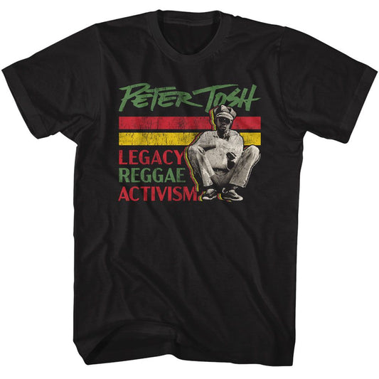 Peter Tosh - Legacy Reggae Activism - American Classics - Solid Black Adult Short Sleeve T-Shirt