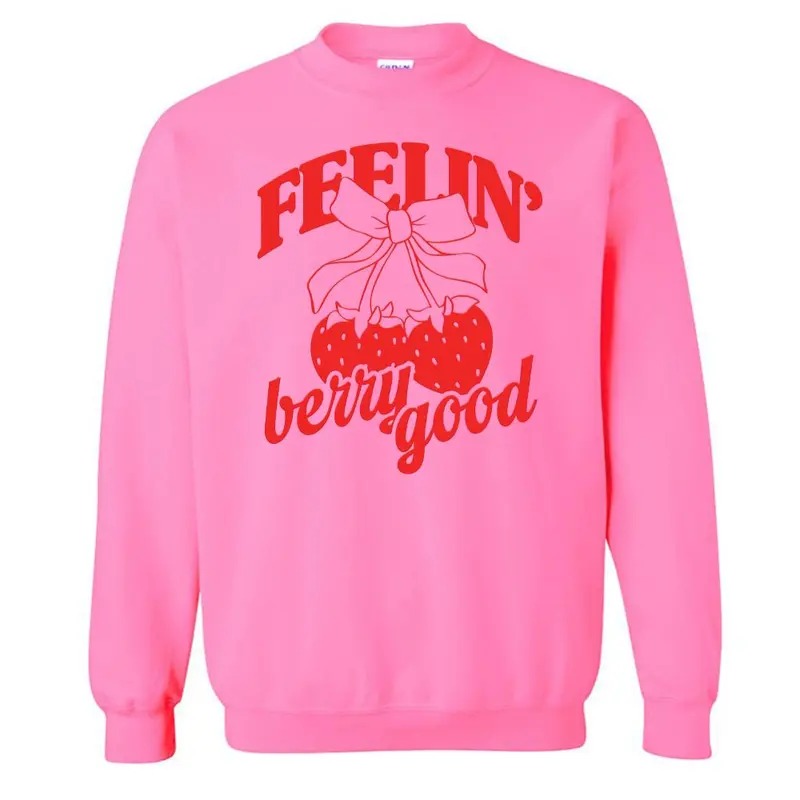 PUFF 'Berries & Bows' Lightweight Sweatshirt T-Shirts, Hoodie | InkThreadWorks.com