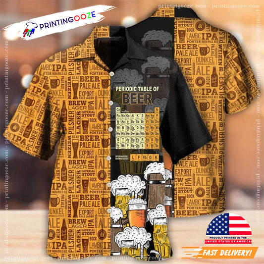 Periodic Table Of Beer Chemistry Hawaiian Shirt, Beer National Day
