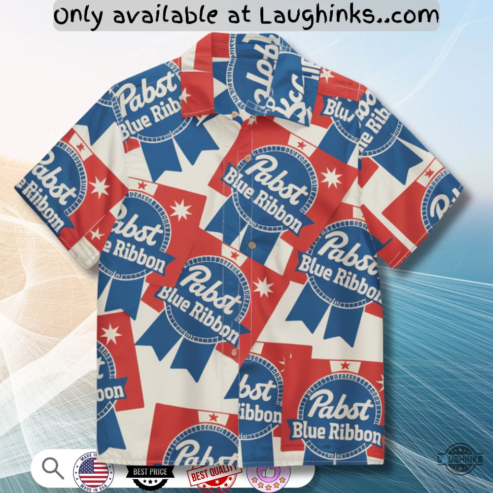 Pabst Blue Ribbon Pbr Hawaiian Shirt