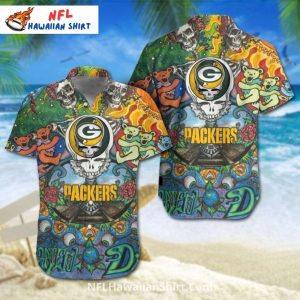Packers Hawaiian Shirt With Grateful Dead-Inspired Art