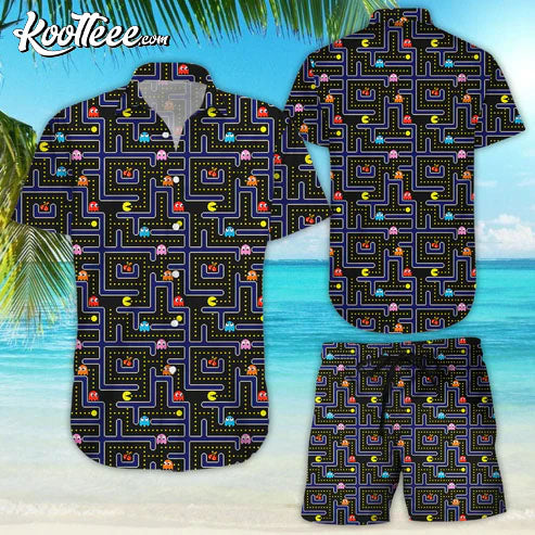 Pacman Hawaiian Shirt And Shorts
