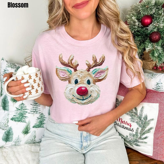 Painted Reindeer Comfort Colors T-Shirt 'NLB' Hoodie, Sweatshirt | InkThreadWorks.com