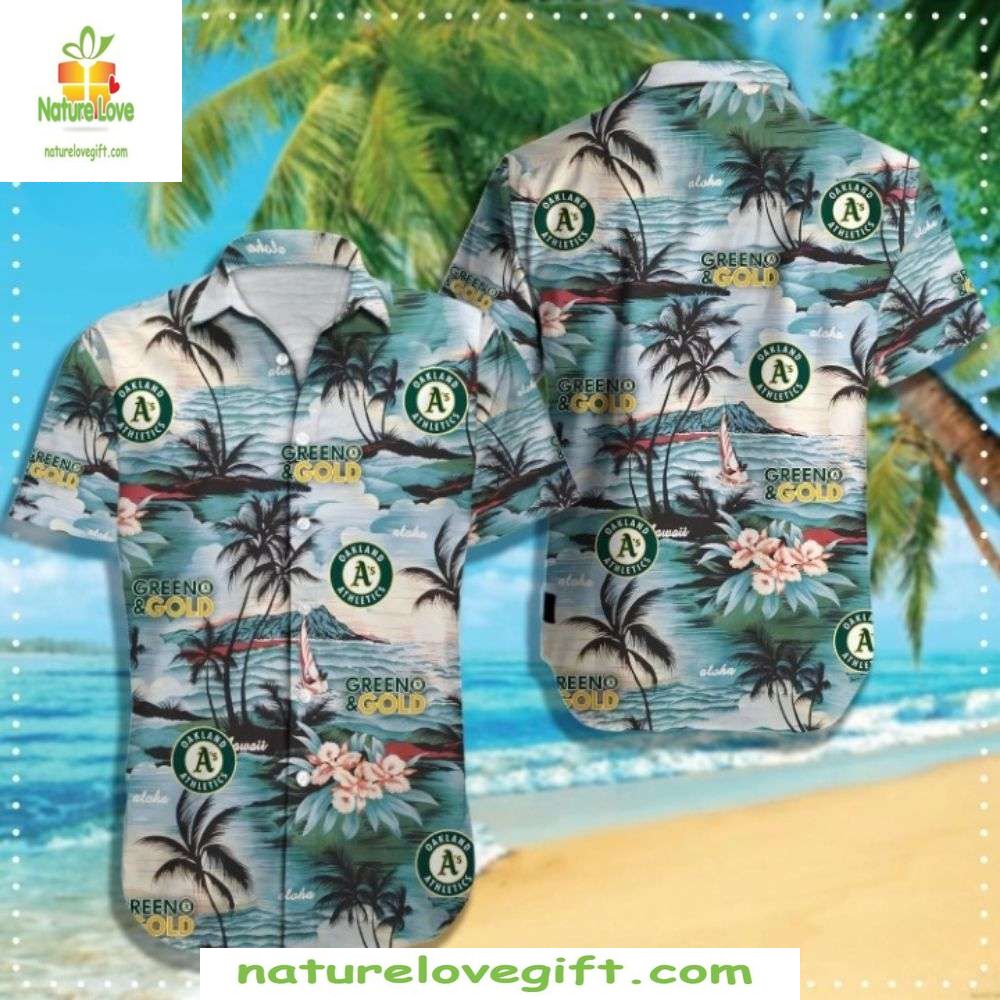 Oakland Athletics Hawaiian Shirt Palm Breeze Tropical Baseball Apparel