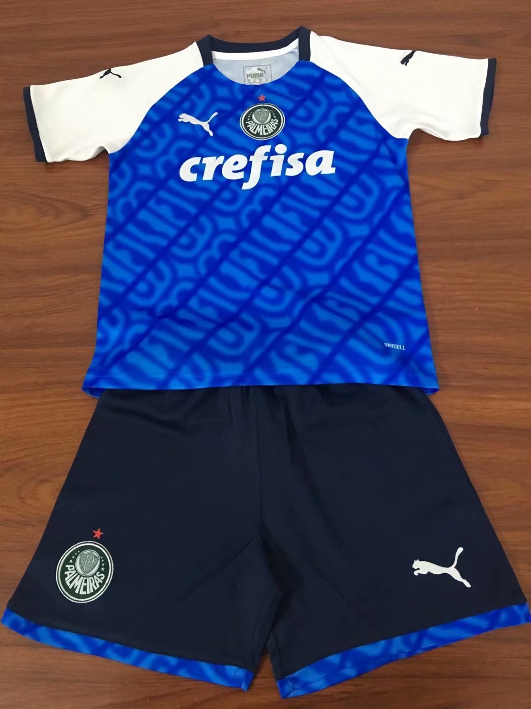 Palmeiras Blue Kids Commemorative Edition soccer kits uniform