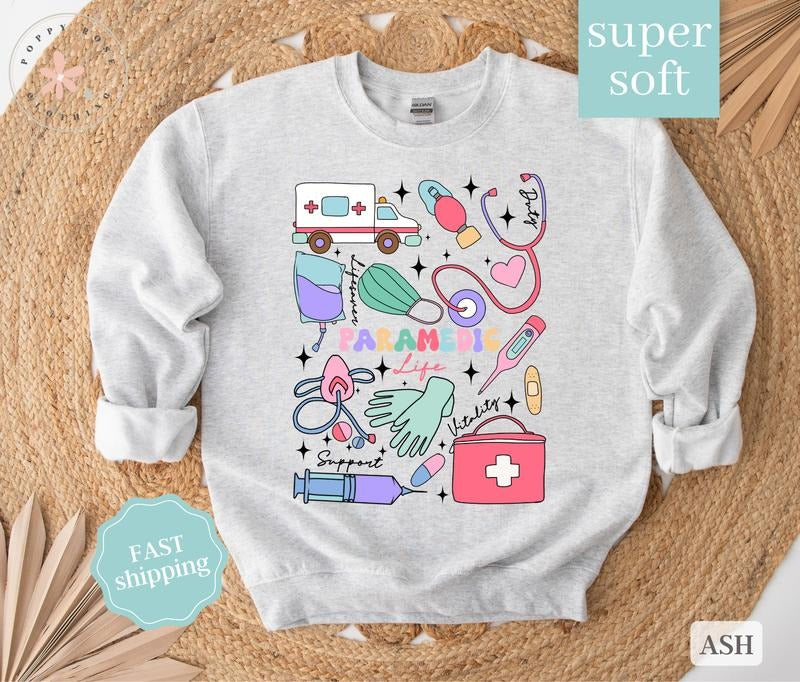 Paramedic Sweatshirt, EMT Crewneck, Ambulance Driver Shirt, Paramedic Gift Hoodie | InkThreadWorks.com