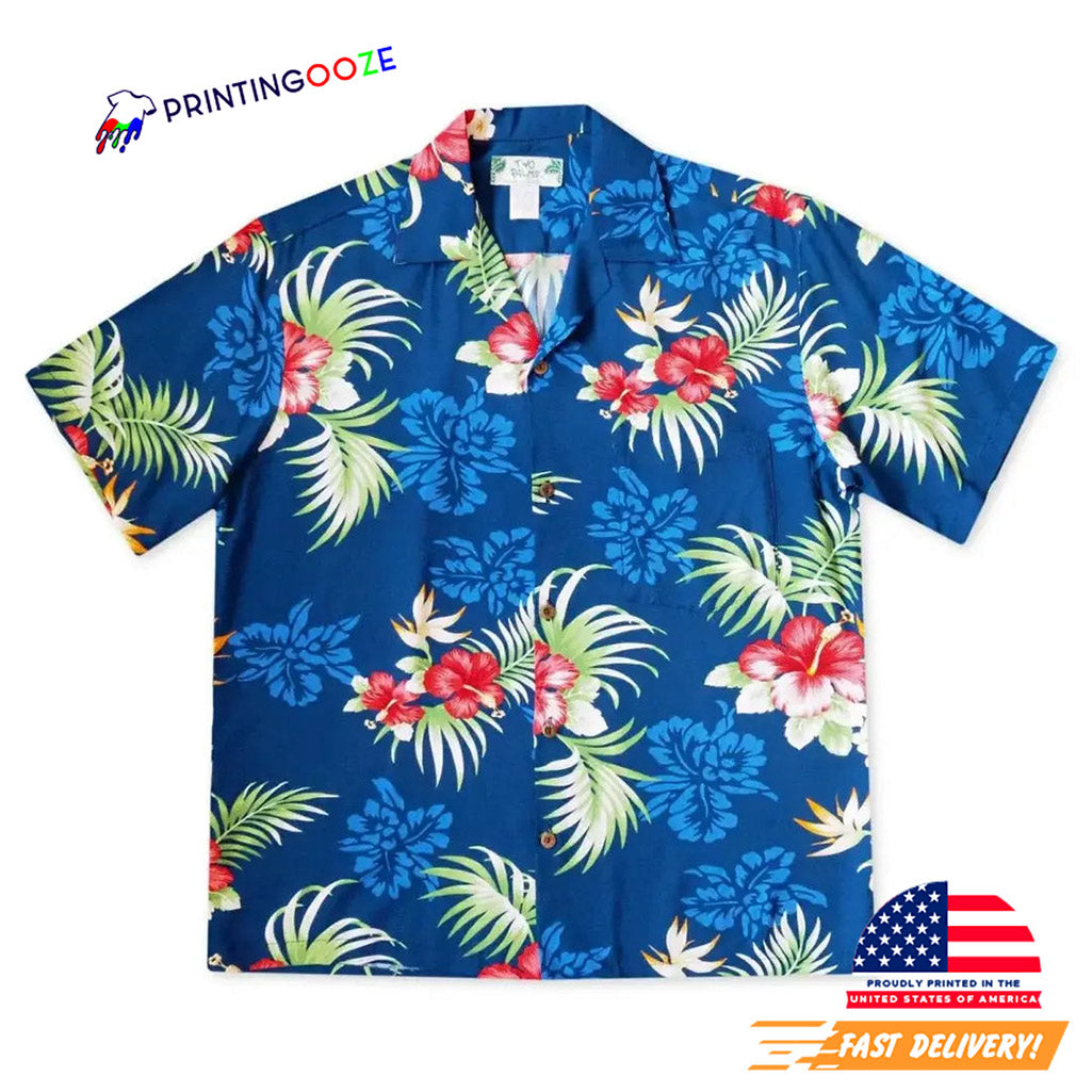 Passion Navy Blue Hawaiian Shirt