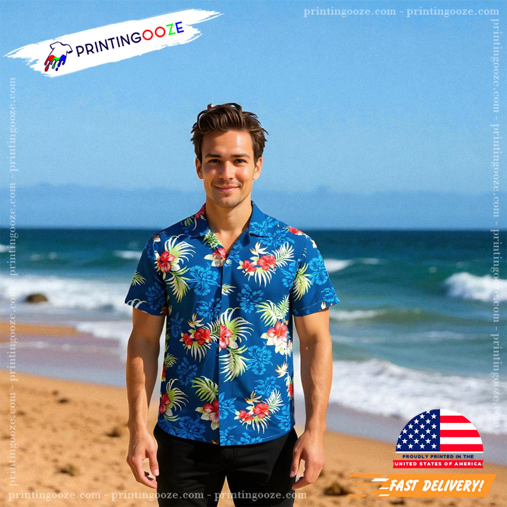 Passion Navy Blue Hawaiian Shirt