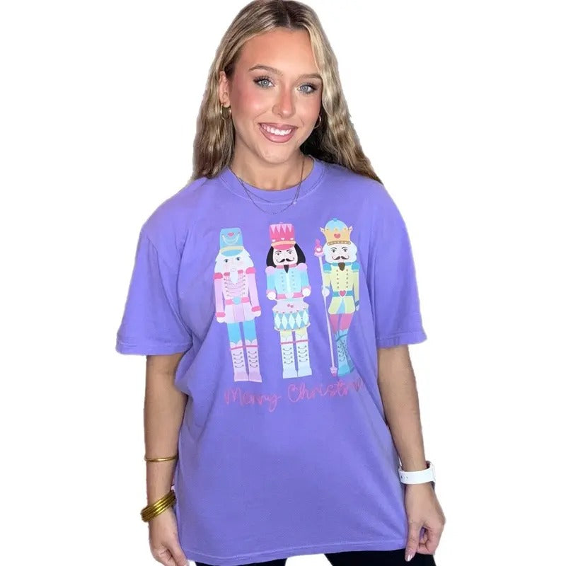 Pastel Nutcrackers Tee, Merry Christmas Nutcrackers T-Shirt Hoodie, Sweatshirt | InkThreadWorks.com