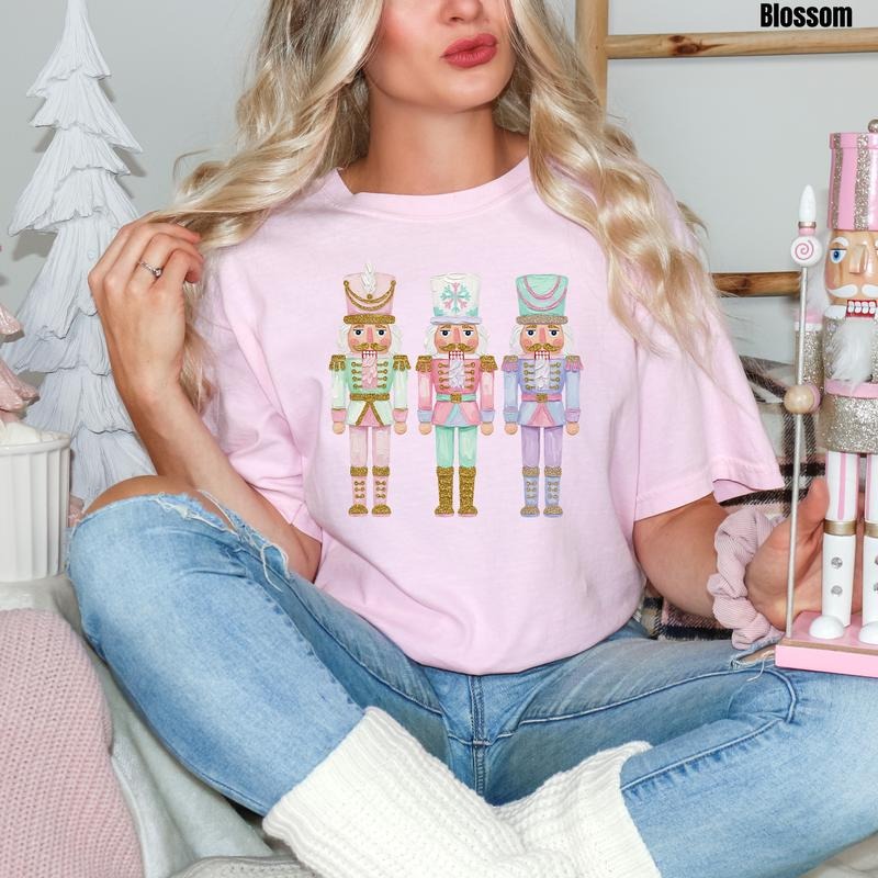 Pastel Trio Nutcrackers Comfort Colors T-Shirt 'NLB' Hoodie, Sweatshirt | InkThreadWorks.com
