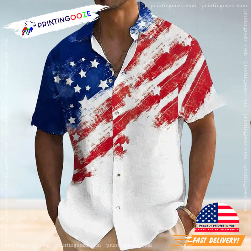 Patriotic America Flag Celebration Hawaiian Shirt