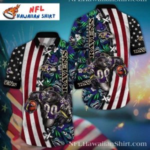 Patriotic Ravens Pride - American Flag Ravens Hawaiian Shirt