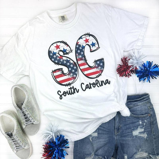Patriotic States Comfort Colors White T-Shirt Hoodie, Sweatshirt | InkThreadWorks.com