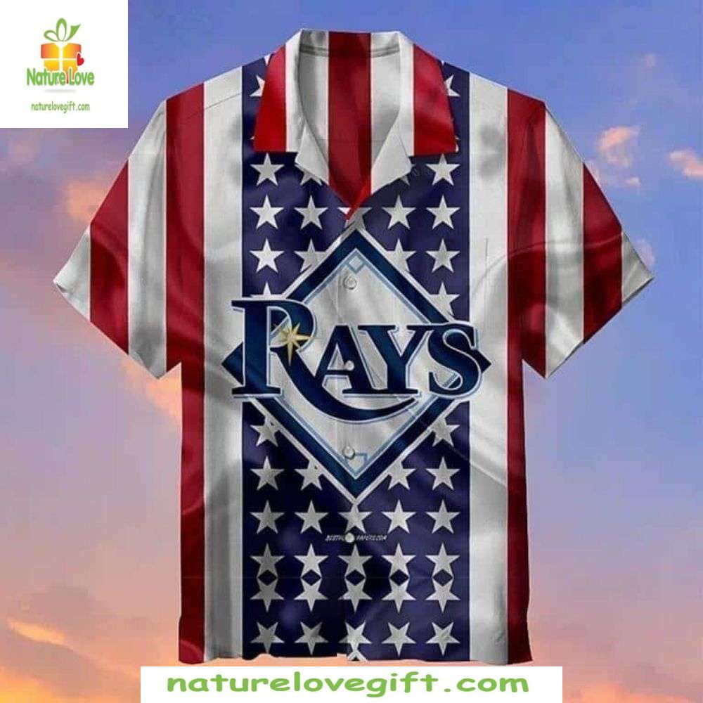 MLB Tampa Bay Rays Hawaiian Shirt Patriotic Baseball Apparel Y7TQIV2G