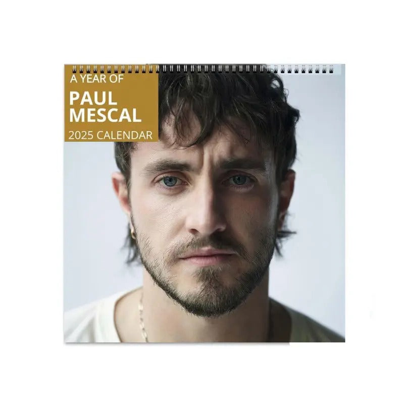 Paul Mescal 2025 Wall Calendar Planner, Unique Holiday Gift, Fan Gift, Gift For Her, Paul Mescal Celebrity Merchandise, Celebrity Crush Merch