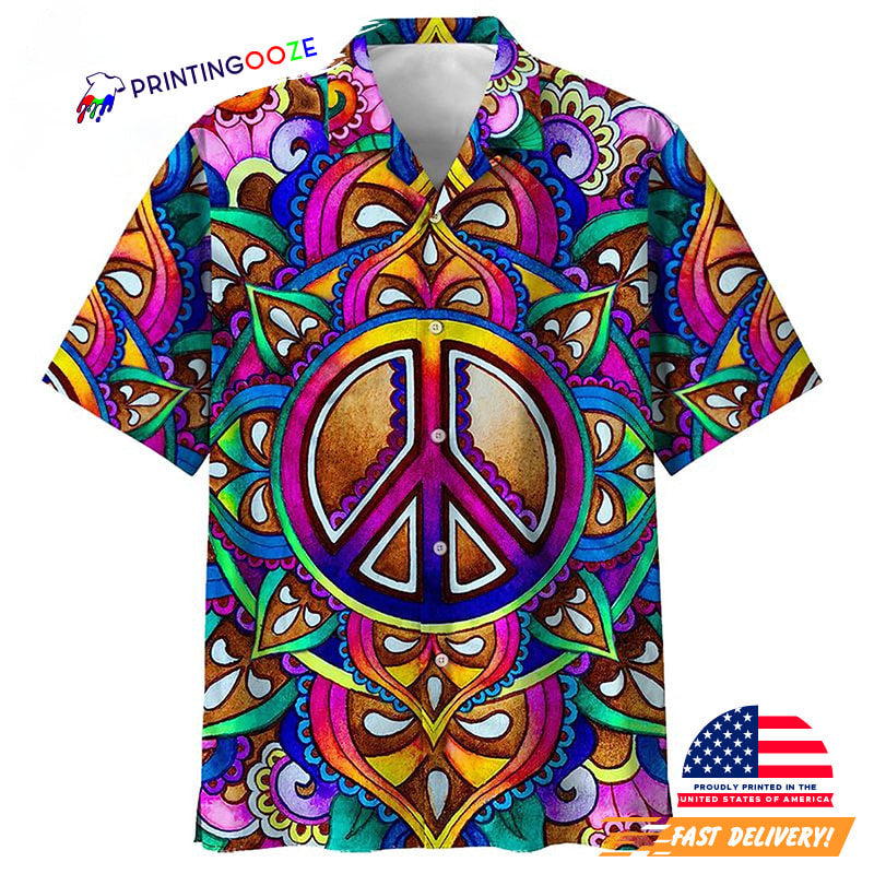 Peace Sign Art Psychedelic Hawaiian Shirt