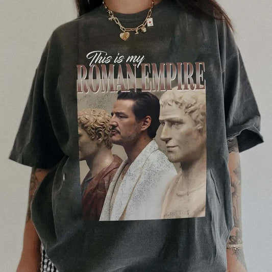 Pedro Pascal Roman Empire Comfort Colors Unisex Tshirt For Men- For Women, Y2K 90s Retro Movies Bootleg Tshirt, Celebrity Crush, Soft Fit Cotton Top