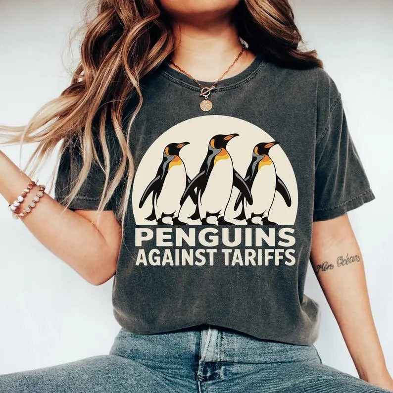 Penguins Against Tariffs Shirt Funny Tshirt FDT Shirt