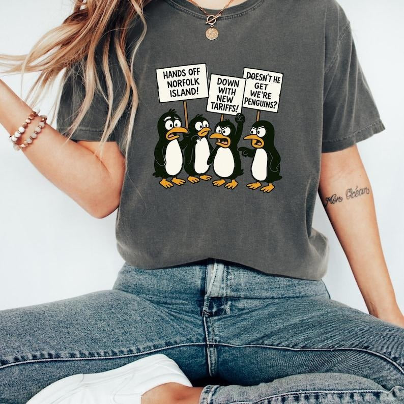 Penguins Against Tariffs Shirt Funny , Subtle FDT Shirt, Resistance Tee Anti-MAGA Protest Shirt Heard Island