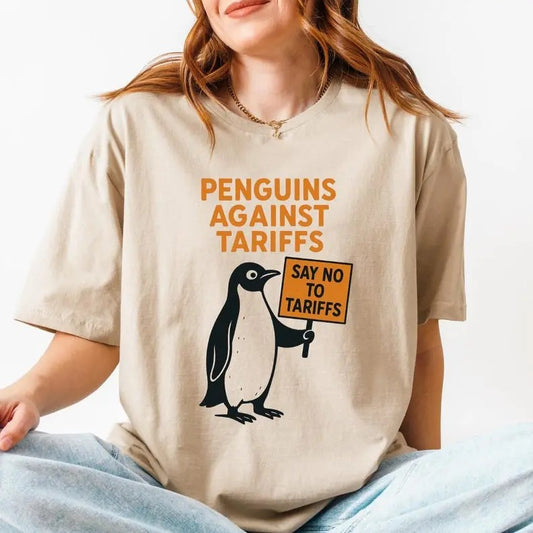 Penguins Against Tariffs Shirt, Resistance Tee Hoodie, Sweatshirt | InkThreadWorks.com