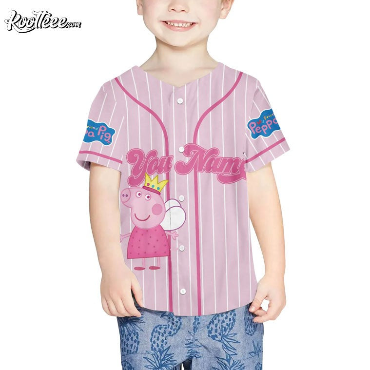 Peppa Pig Personalized Kids Baseball Jersey