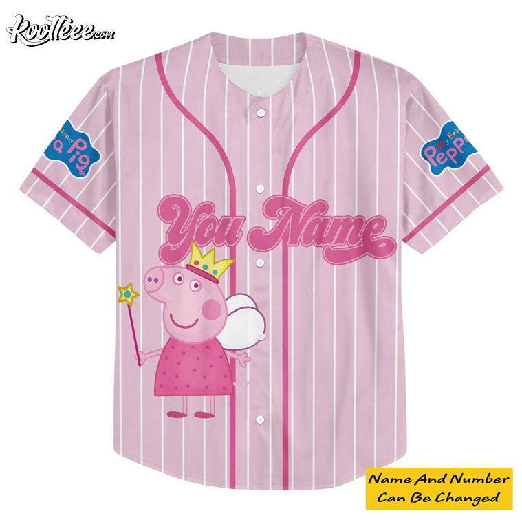 Peppa Pig Personalized Kids Baseball Jersey