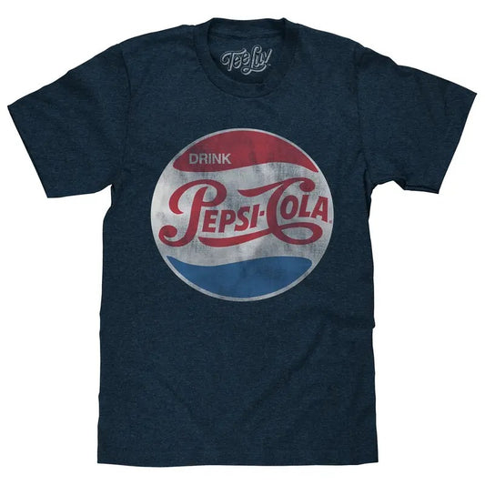 Pepsi Retro Logo T-Shirt - Navy Hoodie, Sweatshirt | InkThreadWorks.com