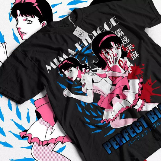 Perfect Blue Anime T-shirt & Sweatshirt, Mima Kirigoe Waifu Cute Girl Graphic Tee, Vintage Oversized Unisex Streetwear, Manga Gift For Men Women