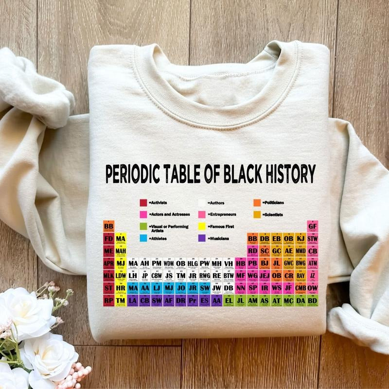 Periodic Table of Black History Sweatshirt, Black History Month Shirt, Black Pride Shirt Hoodie | InkThreadWorks.com