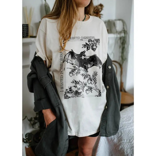 Persephone Shirt Light Academia Shirt Poet Shirt Bookish Shirt Greek Mythology Shirt Dark Academia Clothing Pomegranate...
