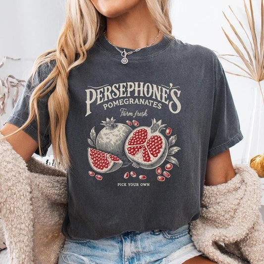 Persephone's Pomegranate Shirt, Persephone Greek Mythology Tee, Dark Academia Tshirt Booktok Merch, Bookish Gift Booknerd...