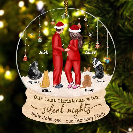 Personalised Pregnancy Announcement Ornament, Baby Coming Soon, Expecting Family Ornament, Custom Couple Christmas...