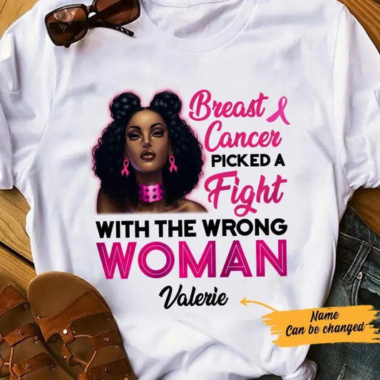 Personalized BWA Breast Cancer Picked A Fight T Shirt AG101 26O57 Hoodie, Sweatshirt | InkThreadWorks.com
