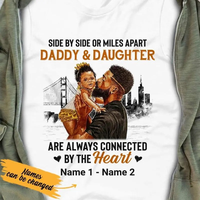 Personalized BWA Dad And Daughter Connected By The Heart T Shirt SB92 26O53 Hoodie, Sweatshirt | InkThreadWorks.com