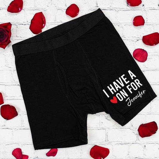 Personalized Boyfriend Boxer, Funny Men's Underwear Custom Name, Birthday Gift For Him, Husband Valentine Gift Boxers,...