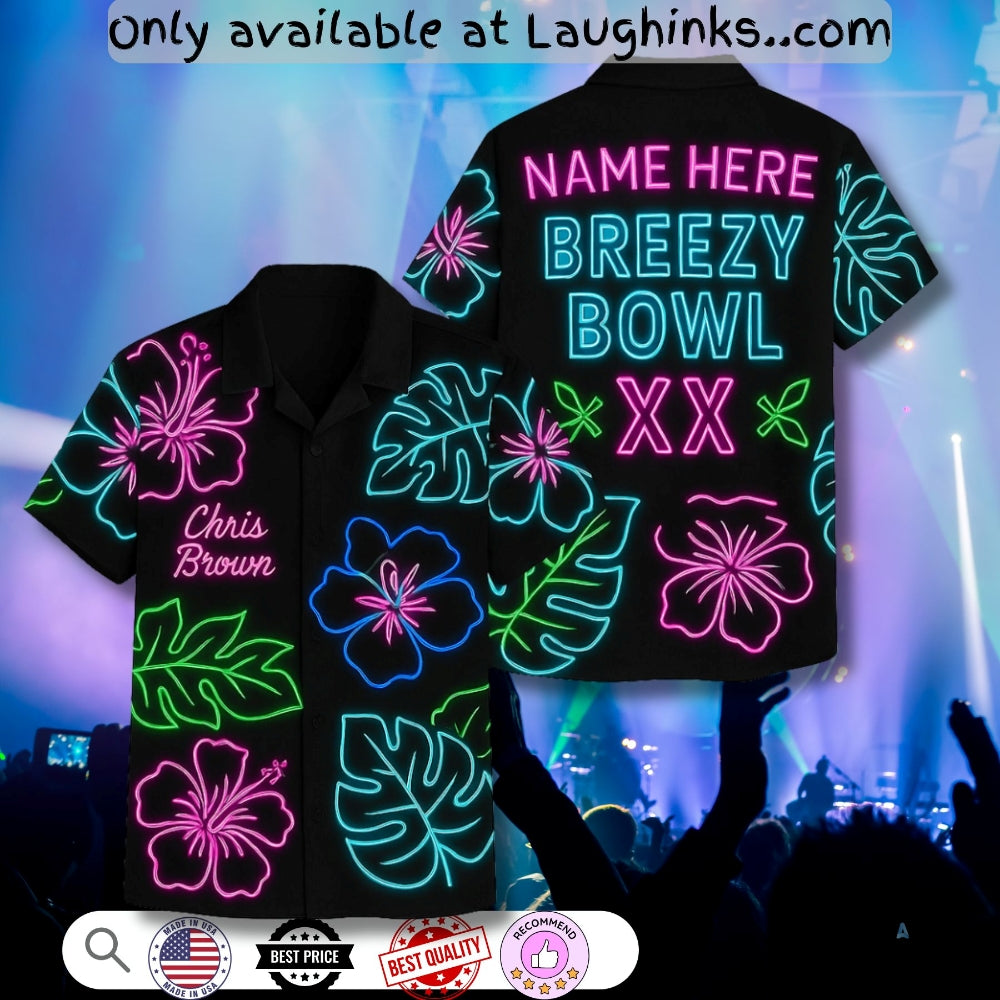 Personalized Chris Brown 2025 Hawaiian Shirt Breezy Bowl Xx Tour 2025 Concert