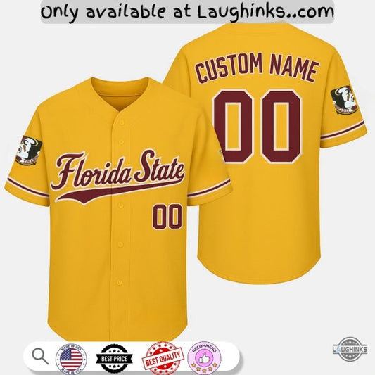 Personalized Florida State Fsu Seminoles Baseball Jersey Shirt Full Printed