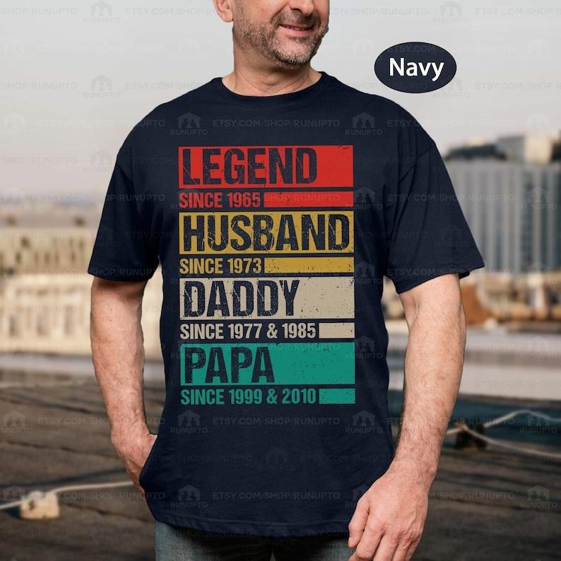Personalized Legend Husband Dad Grandpa Shirt, Custom Legend Husband Daddy Papa Shirt, Personalized Gift For Grandpa,...