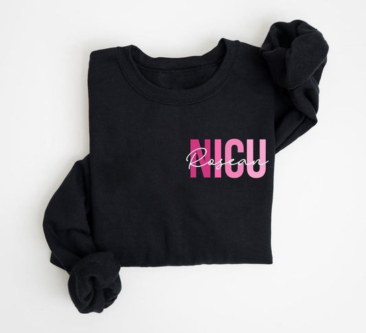 Personalized NICU Nurse Sweatshirt, Pink NICU Nurse Name Crewneck, Neonatal Nurse Shirt, Neonatal Intensive Care Unit...