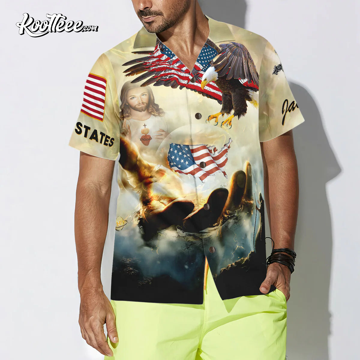 Personalized Name Christian One Nation Under God Custom Hawaiian Shirt