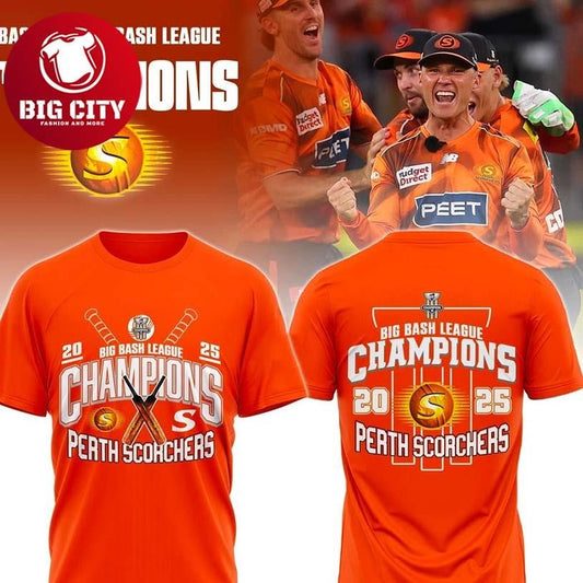 Perth Scorchers 2025 Big Bash League Champions Two Sided Shirt