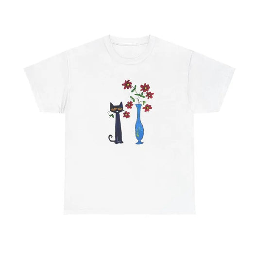 Pete the Cat Floral Shirt, Cute Cat Graphic Tee, Casual Art T-Shirt