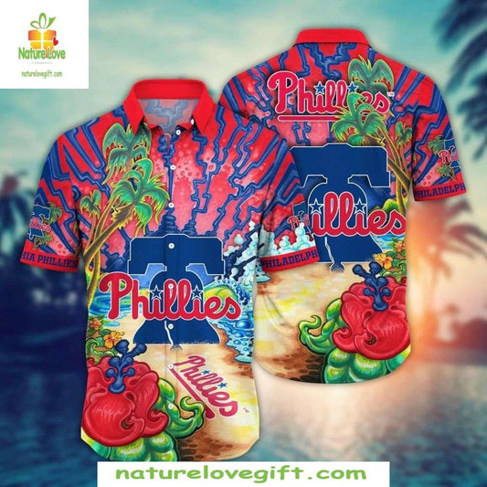 Philadelphia Phillies Hawaiian Shirt Vibrant Beachfront Baseball Apparel
