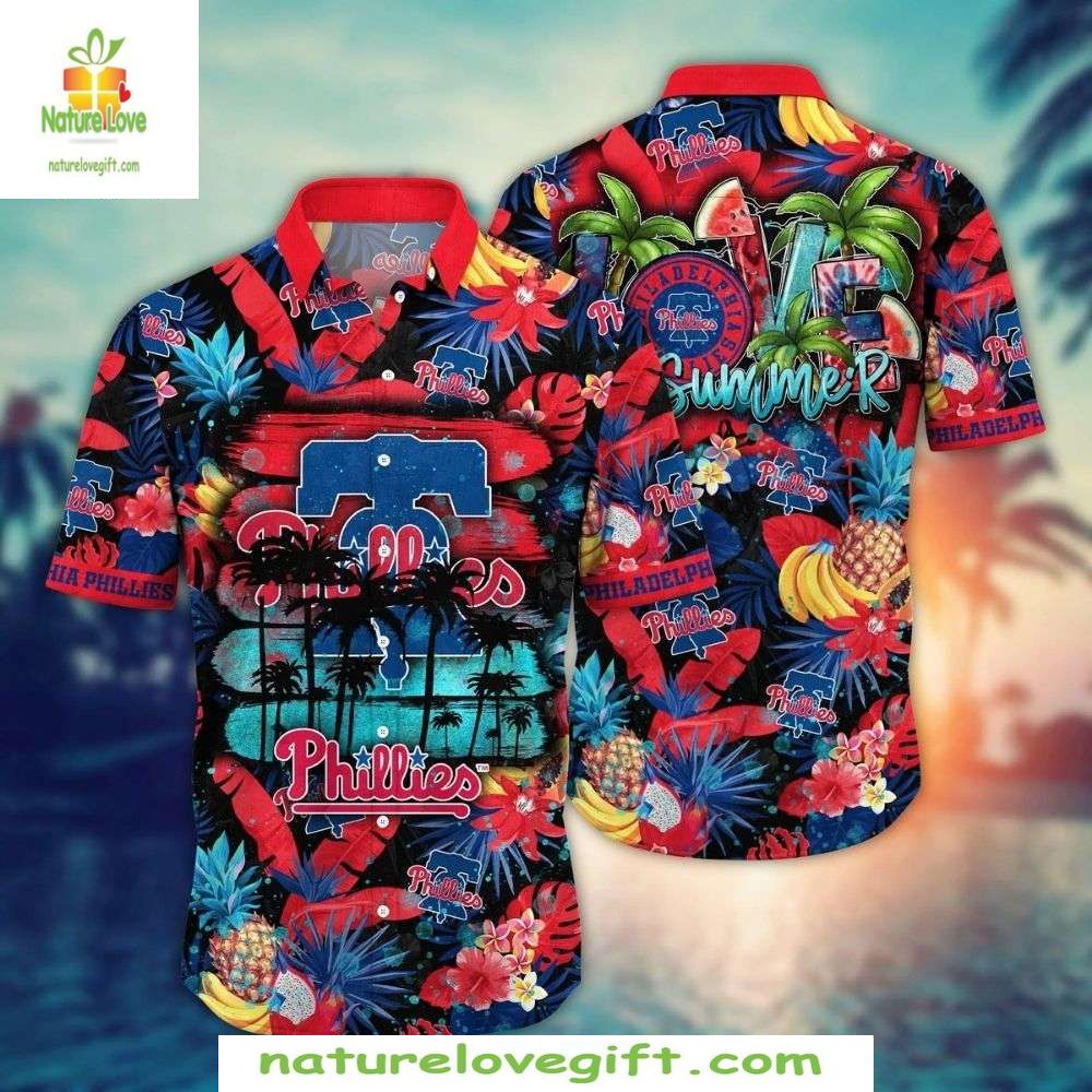 Philadelphia Phillies Hawaiian Shirt Summer Nights Tropical Baseball Apparel