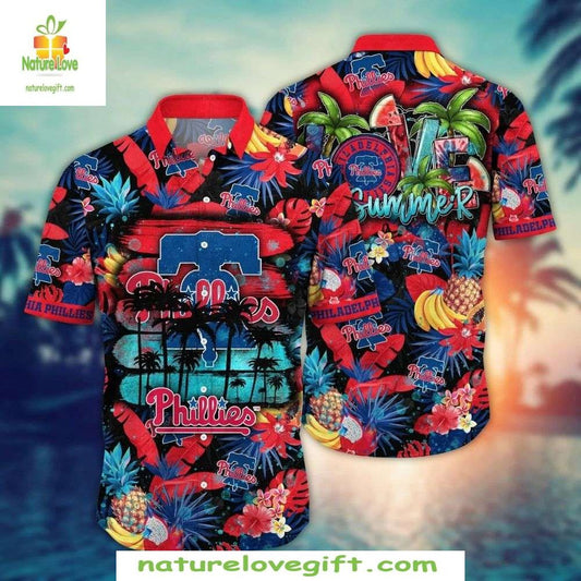 Philadelphia Phillies Hawaiian Shirt Summer Nights Tropical Baseball Apparel