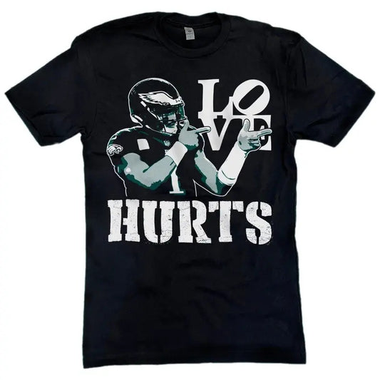Philadelphia Shirt Jalen Hurts "Love Hurts" T-Shirt Funny Graphic Unisex Trendy Top Tee