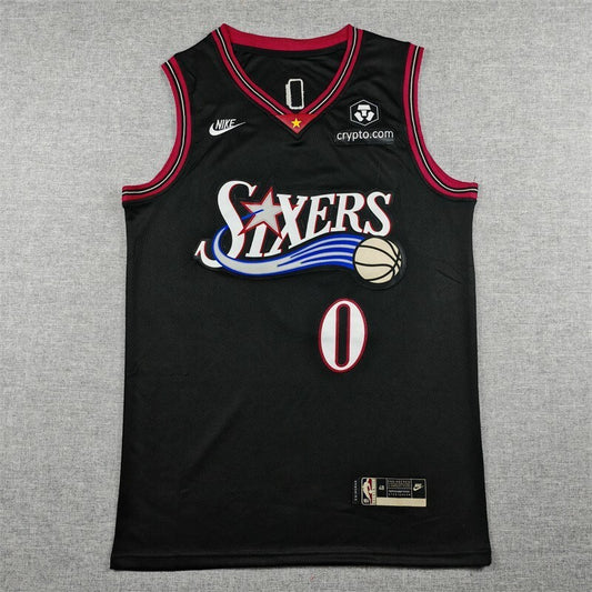 Philadelphia 76ers #0 Tyrese Maxey 26 76 Classic Black Style 2