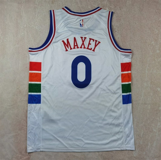 Philadelphia 76ers #0 Tyrese Maxey Hot Press 76 Style 1